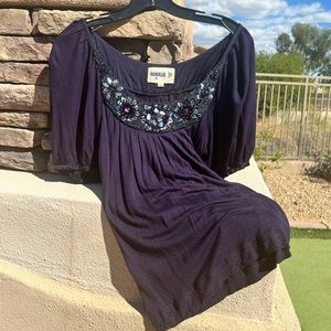 Hannah Jo purple sequence blouse size small